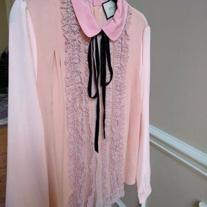 NWT GUCCI SILK BLOUSE dress SHIRT 42 M